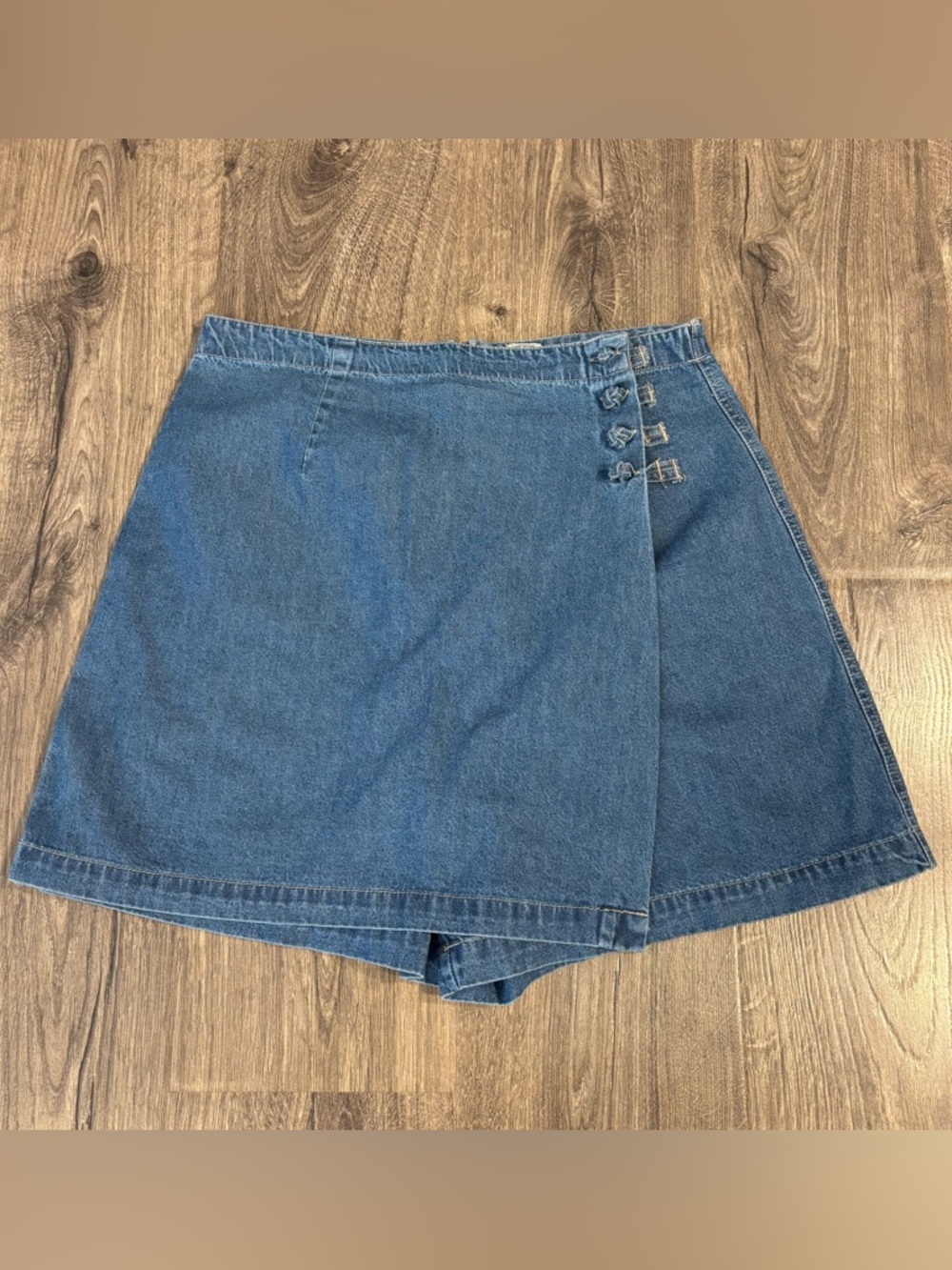 VTG 90s Kiko-mo Denim Jean Skort Teen 13/14 -5” Inseam